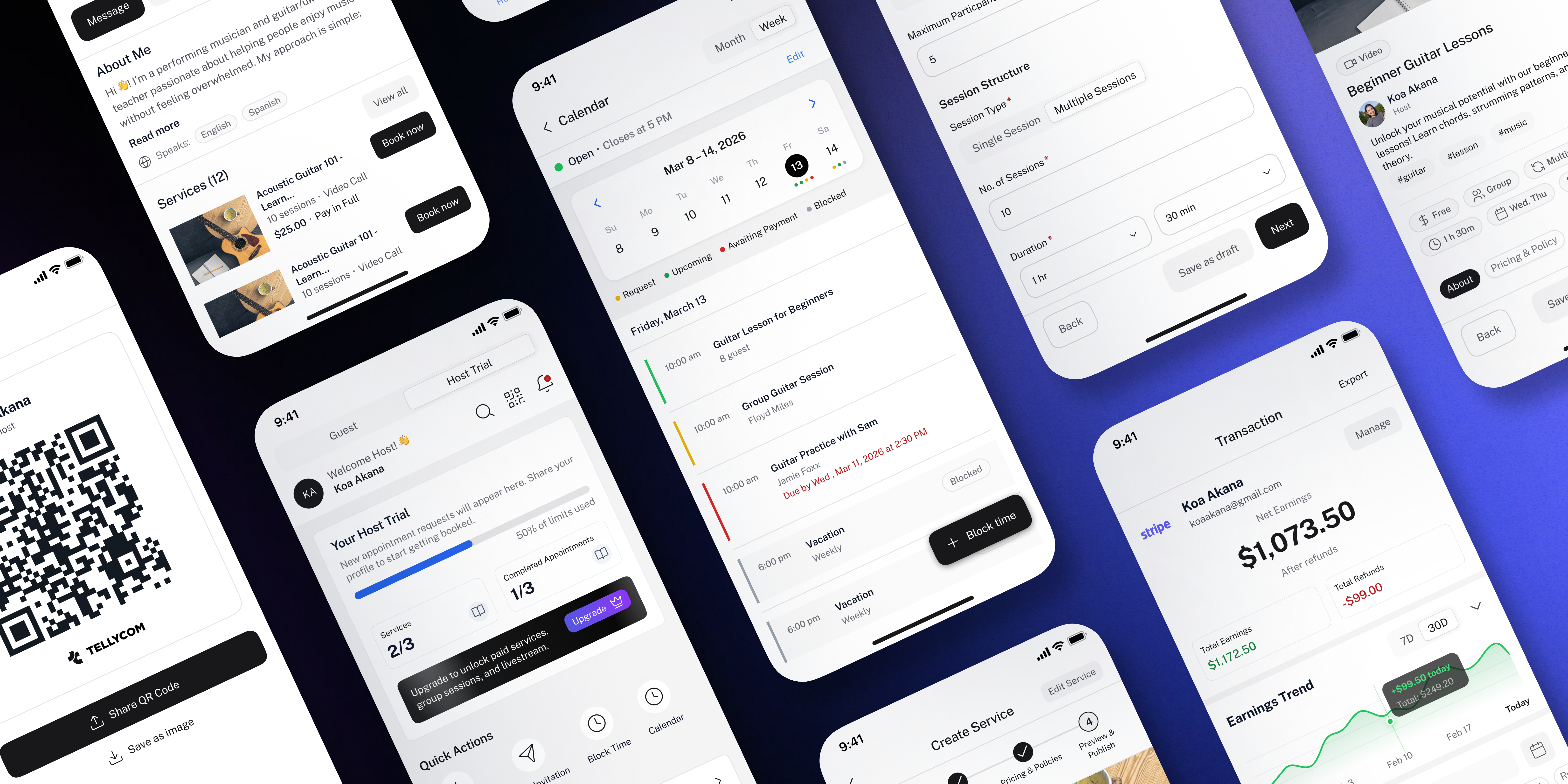 Tellycom App Screens